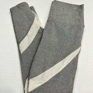 Aerie Gray and White Leggings with Chevron Design